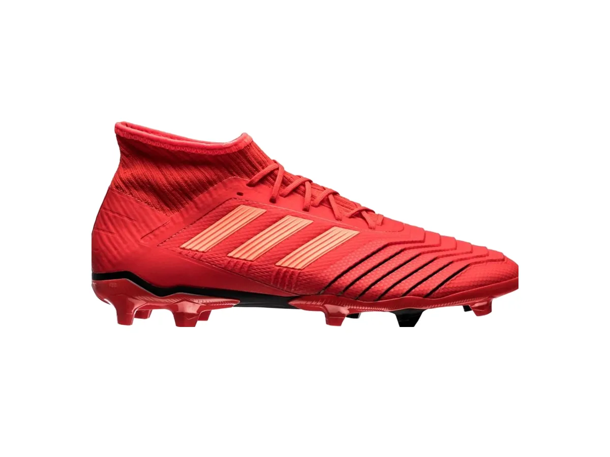adidas Predator 19 from 2018 in red with a knitted collar and textured control surface