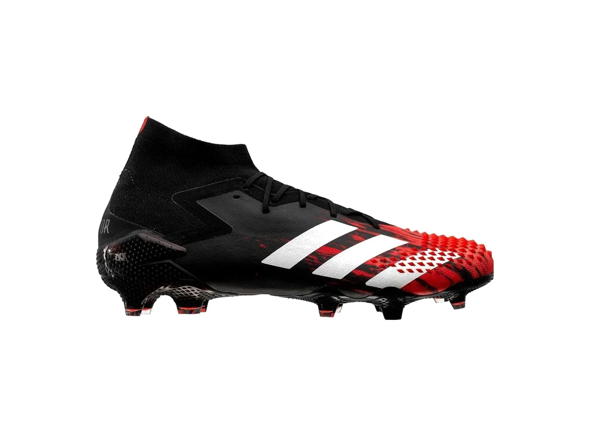 adidas Predator Mutator 20 from 2020 in black, white and red with DEMONSKIN rubber spikes across the forefoot