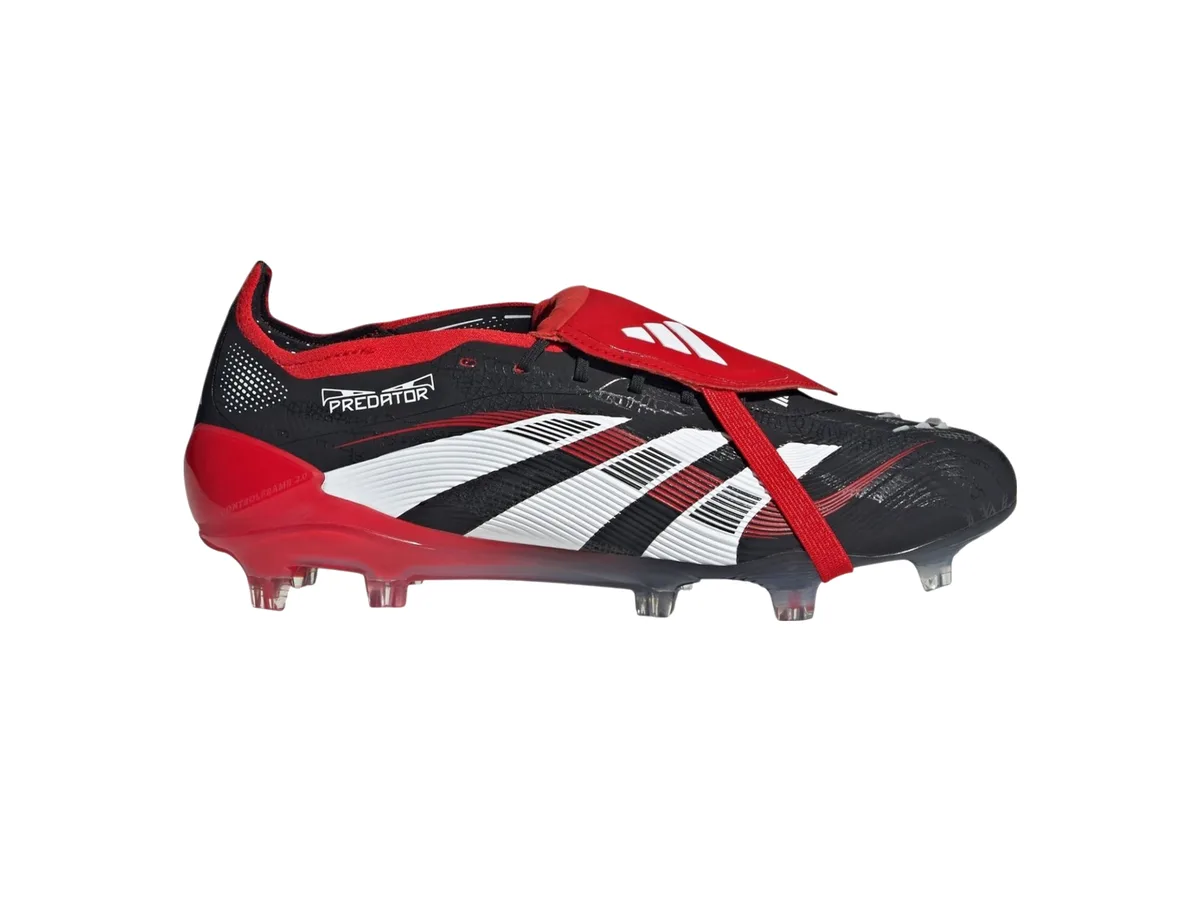 adidas Predator 25 Elite with fold-over tongue in black and red