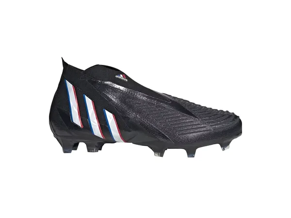 adidas Predator Edge+ from 2022, laceless, in black with white, red and blue Three Stripes