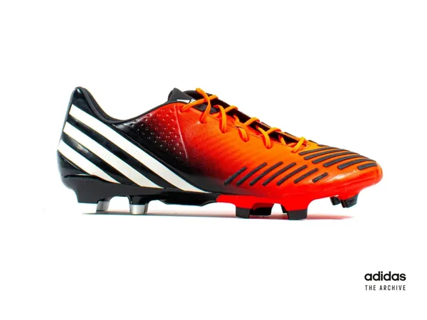adidas Predator LZ from 2012 in orange and black with rubber ridges across the forefoot