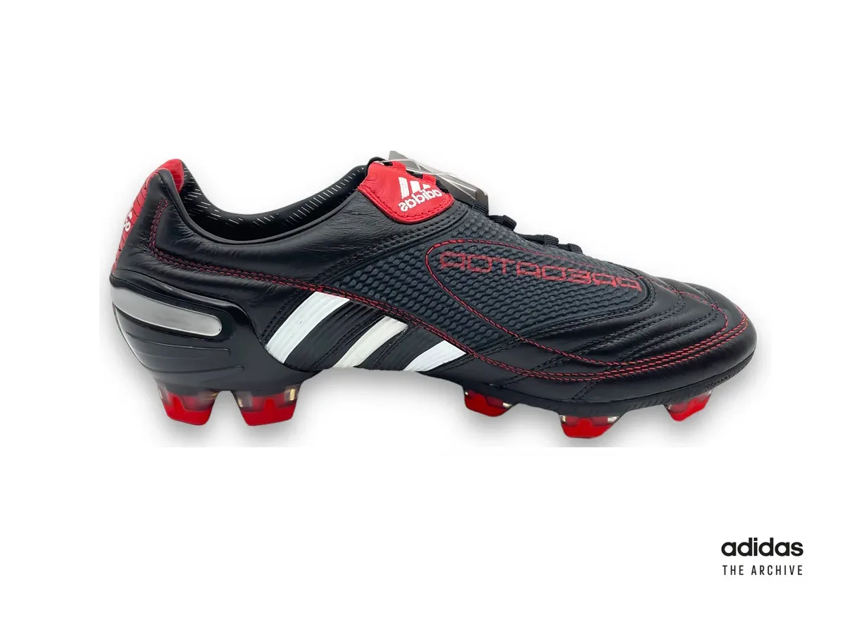 adidas Predator X from 2009 in black with red stitching and Predator branding across the upper
